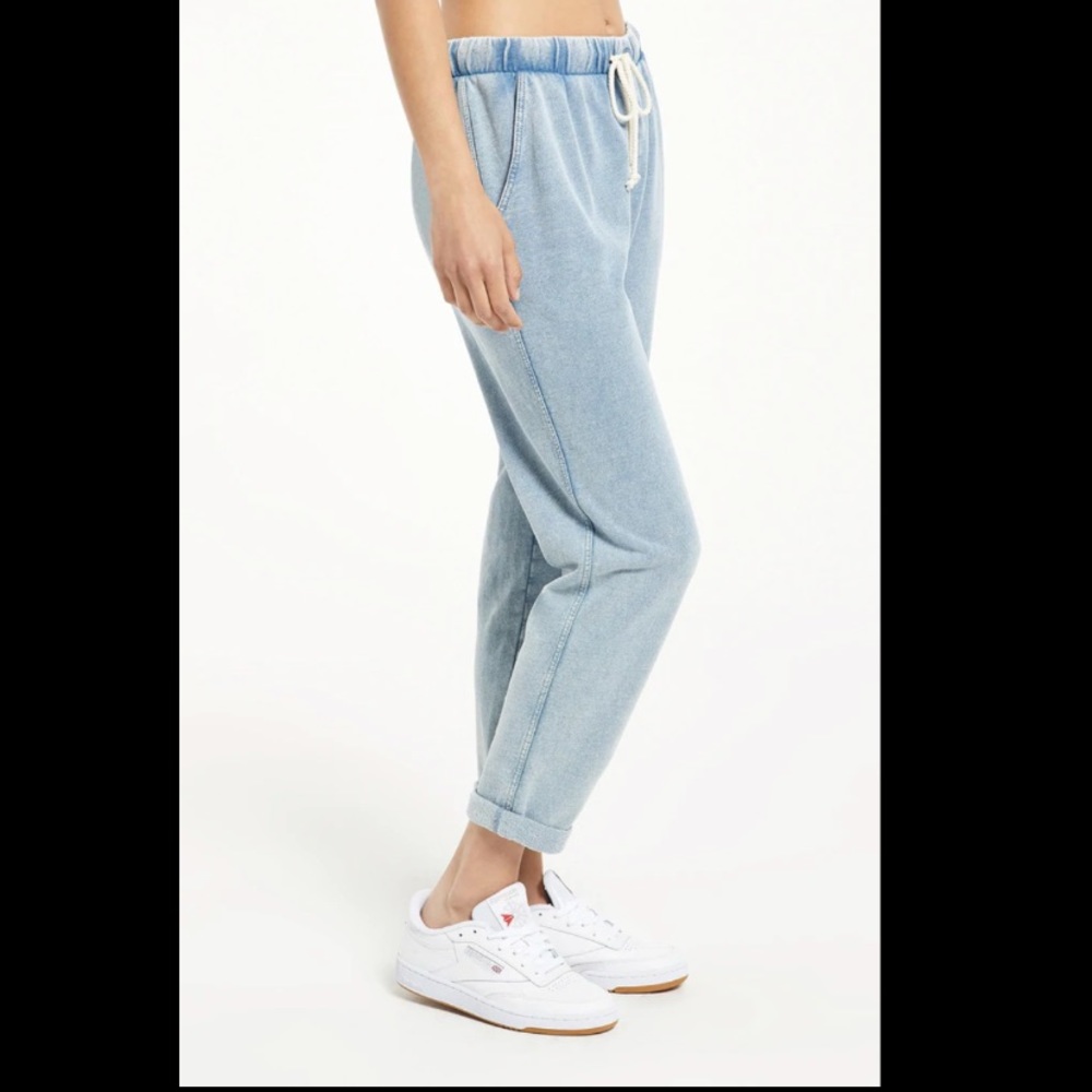 Knit denim joggers